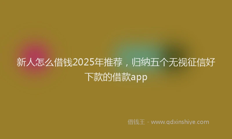 新人怎么借钱2025年推荐，归纳五个无视征信好下款的借款app