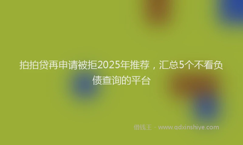 拍拍贷再申请被拒2025年推荐，汇总5个不看负债查询的平台