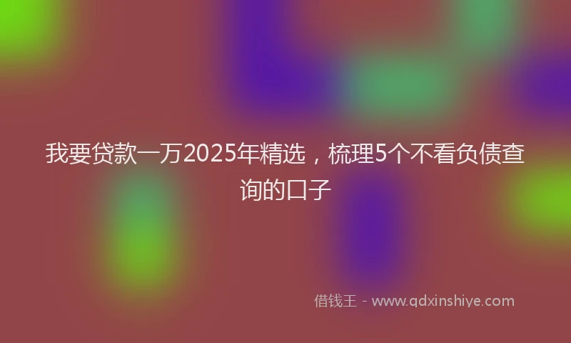我要贷款一万2025年精选，梳理5个不看负债查询的口子