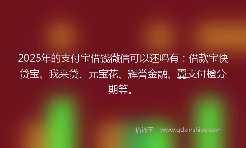 2025年的支付宝借钱微信可以还吗有：借款宝快贷宝、我来贷、元宝花、辉誉金融、翼支付橙分期等。