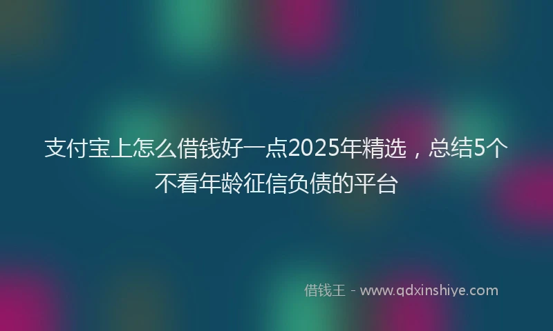 支付宝上怎么借钱好一点2025年精选，总结5个不看年龄征信负债的平台