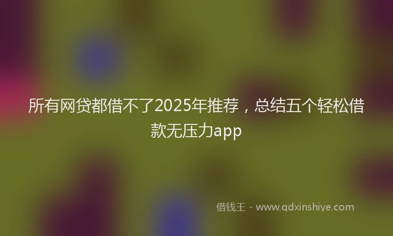 所有网贷都借不了2025年推荐，总结五个轻松借款无压力app