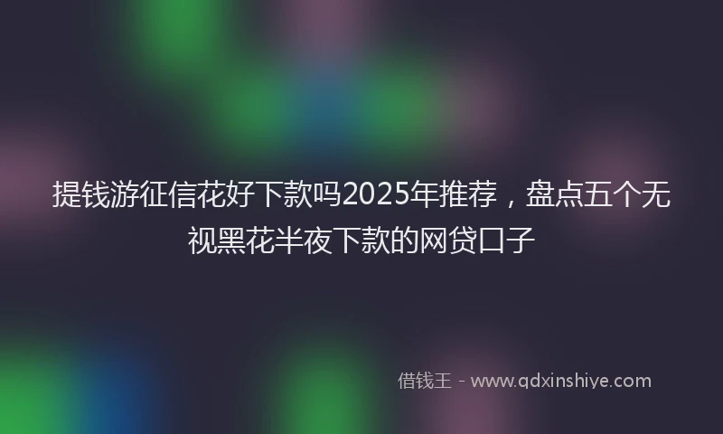 提钱游征信花好下款吗2025年推荐，盘点五个无视黑花半夜下款的网贷口子