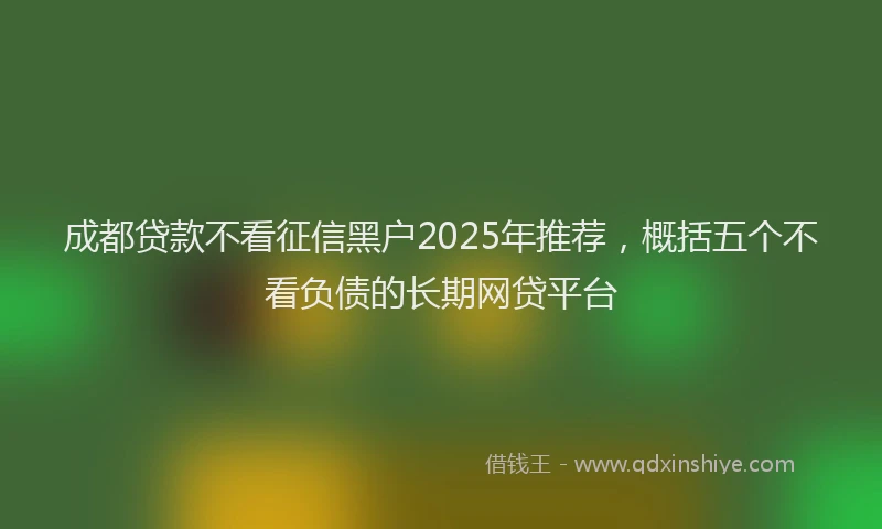 成都贷款不看征信黑户2025年推荐，概括五个不看负债的长期网贷平台