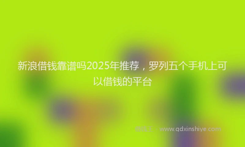新浪借钱靠谱吗2025年推荐，罗列五个手机上可以借钱的平台