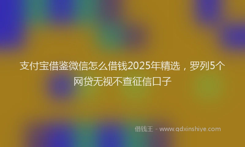 支付宝借鉴微信怎么借钱2025年精选，罗列5个网贷无视不查征信口子