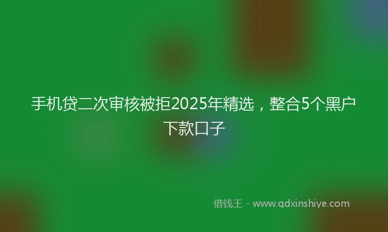 手机贷二次审核被拒2025年精选，整合5个黑户下款口子