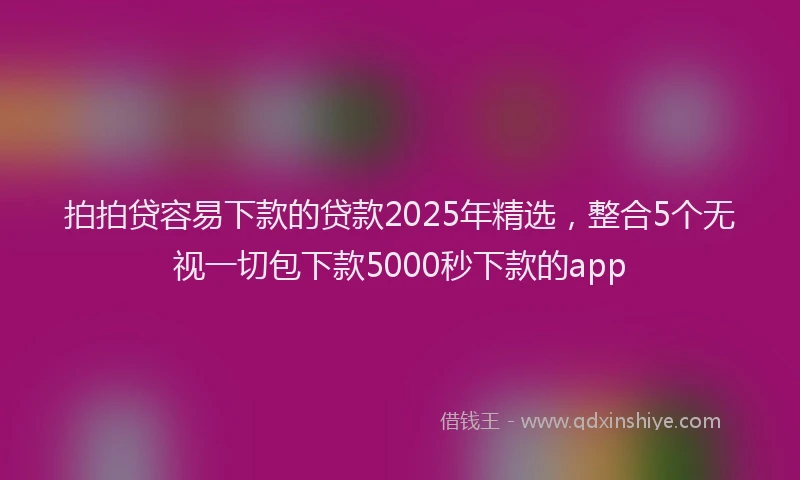 拍拍贷容易下款的贷款2025年精选，整合5个无视一切包下款5000秒下款的app