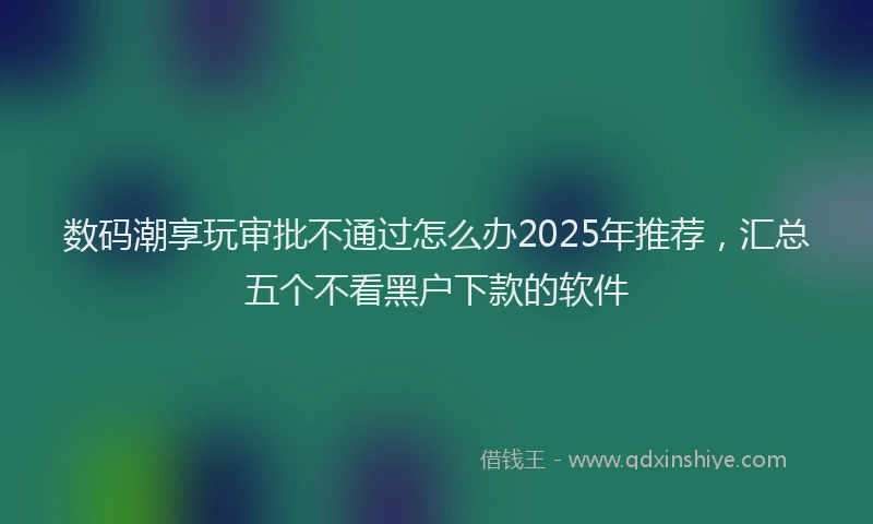 数码潮享玩审批不通过怎么办2025年推荐，汇总五个不看黑户下款的软件