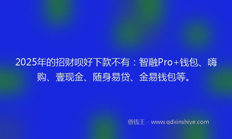 2025年的招财呗好下款不有：智融Pro+钱包、嗨购、壹现金、随身易贷、金易钱包等。