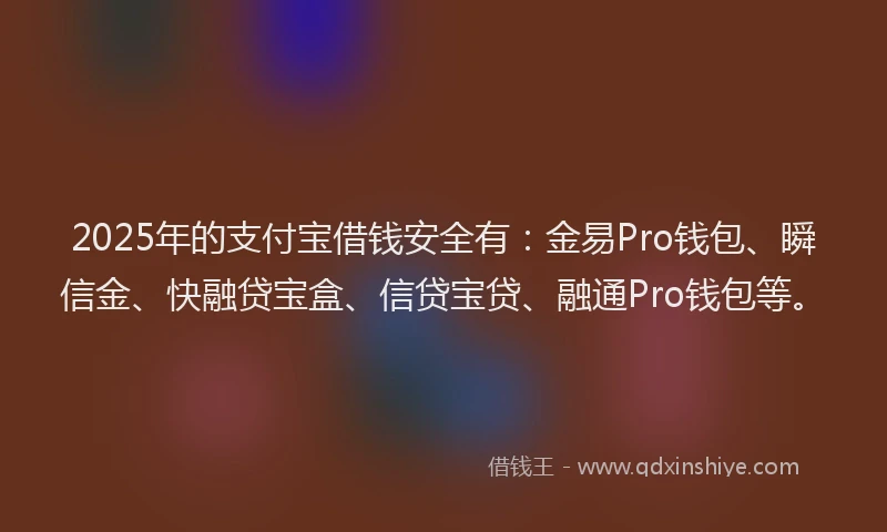 2025年的支付宝借钱安全有：金易Pro钱包、瞬信金、快融贷宝盒、信贷宝贷、融通Pro钱包等。