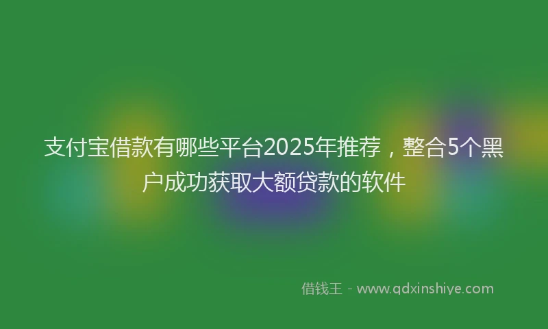 支付宝借款有哪些平台2025年推荐，整合5个黑户成功获取大额贷款的软件