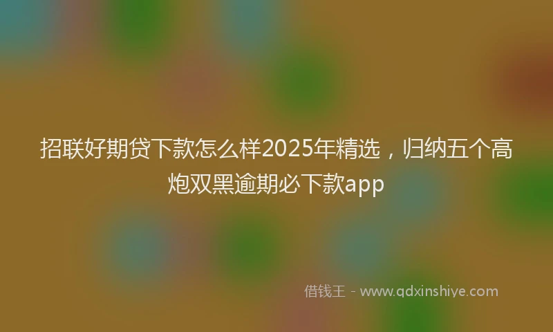 招联好期贷下款怎么样2025年精选，归纳五个高炮双黑逾期必下款app