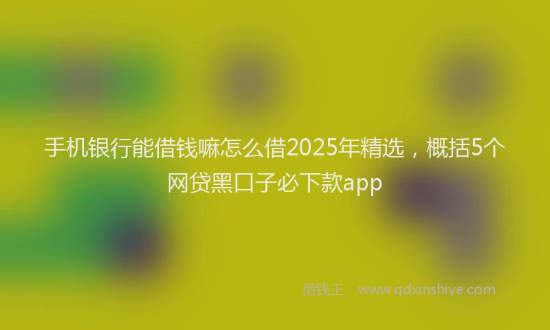 手机银行能借钱嘛怎么借2025年精选，概括5个网贷黑口子必下款app