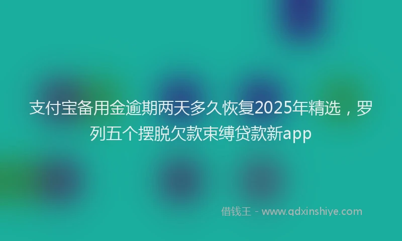 支付宝备用金逾期两天多久恢复2025年精选，罗列五个摆脱欠款束缚贷款新app