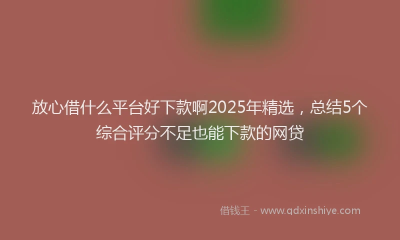 放心借什么平台好下款啊2025年精选，总结5个综合评分不足也能下款的网贷