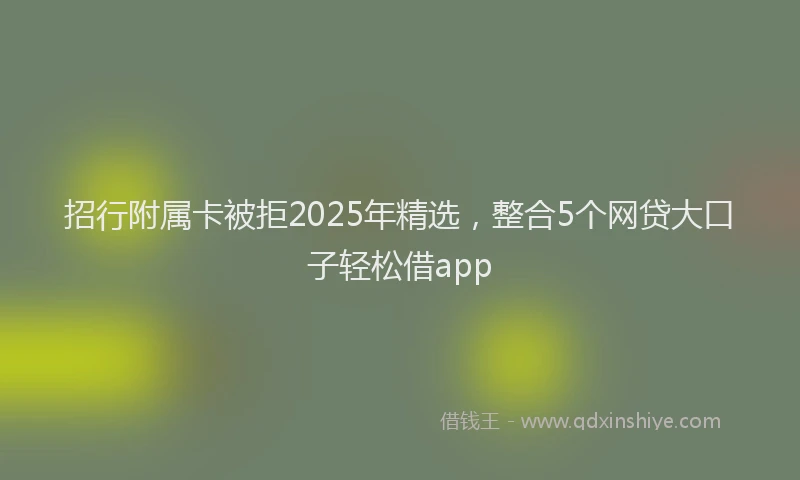 招行附属卡被拒2025年精选,整合5个网贷大口子轻松借app