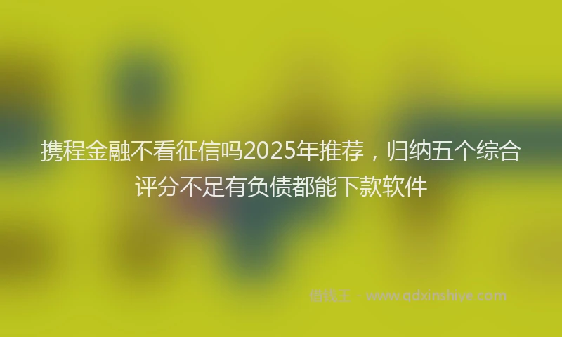 携程金融不看征信吗2025年推荐，归纳五个综合评分不足有负债都能下款软件