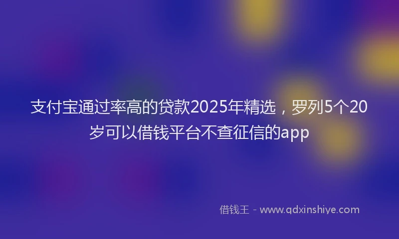 支付宝通过率高的贷款2025年精选，罗列5个20岁可以借钱平台不查征信的app