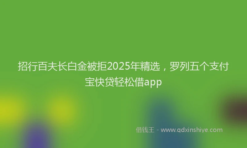 招行百夫长白金被拒2025年精选，罗列五个支付宝快贷轻松借app