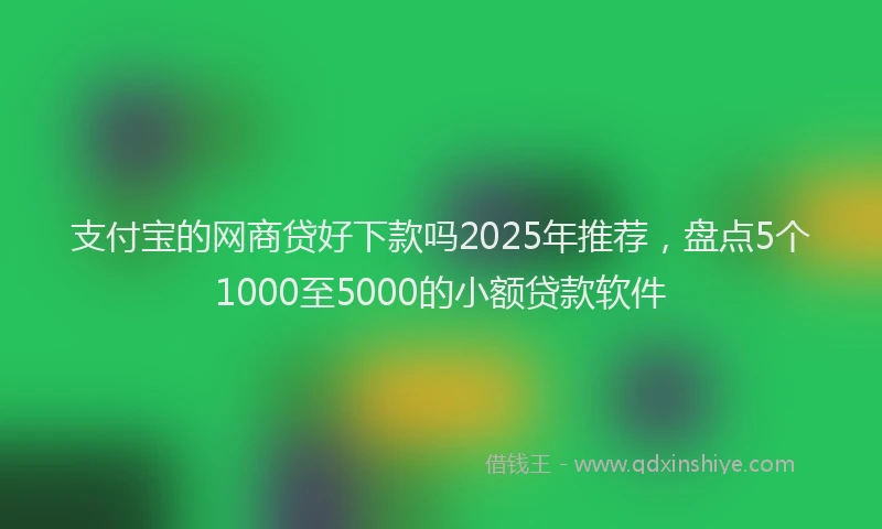 支付宝的网商贷好下款吗2025年推荐，盘点5个1000至5000的小额贷款软件