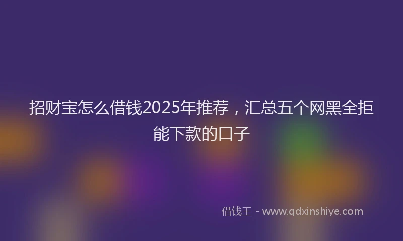招财宝怎么借钱2025年推荐，汇总五个网黑全拒能下款的口子