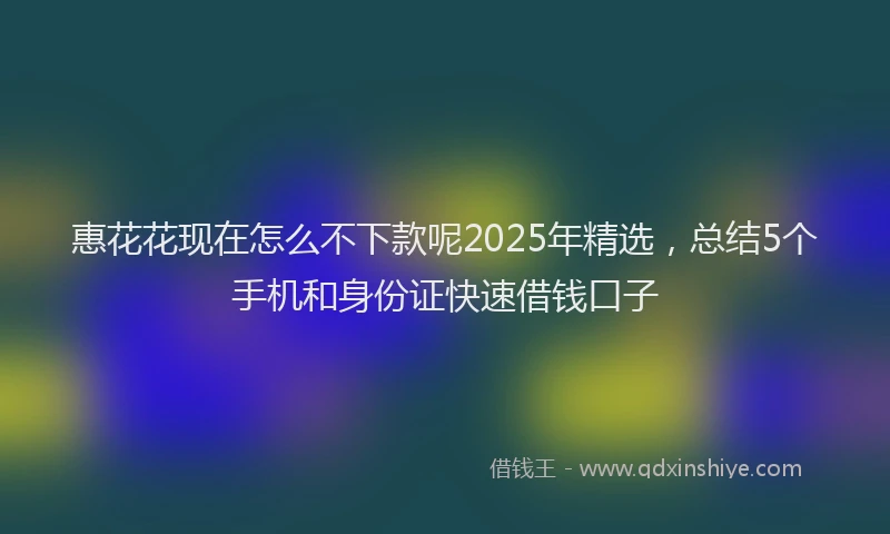惠花花现在怎么不下款呢2025年精选，总结5个手机和身份证快速借钱口子