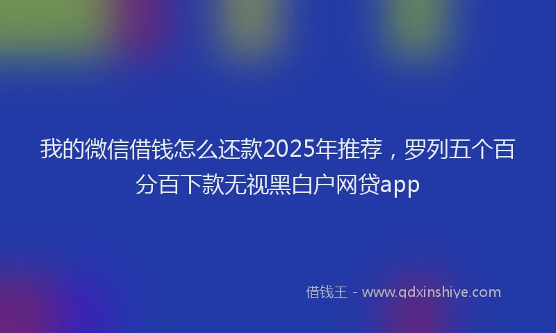 我的微信借钱怎么还款2025年推荐，罗列五个百分百下款无视黑白户网贷app