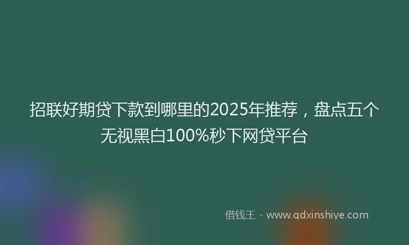 招联好期贷下款到哪里的2025年推荐，盘点五个无视黑白100%秒下网贷平台