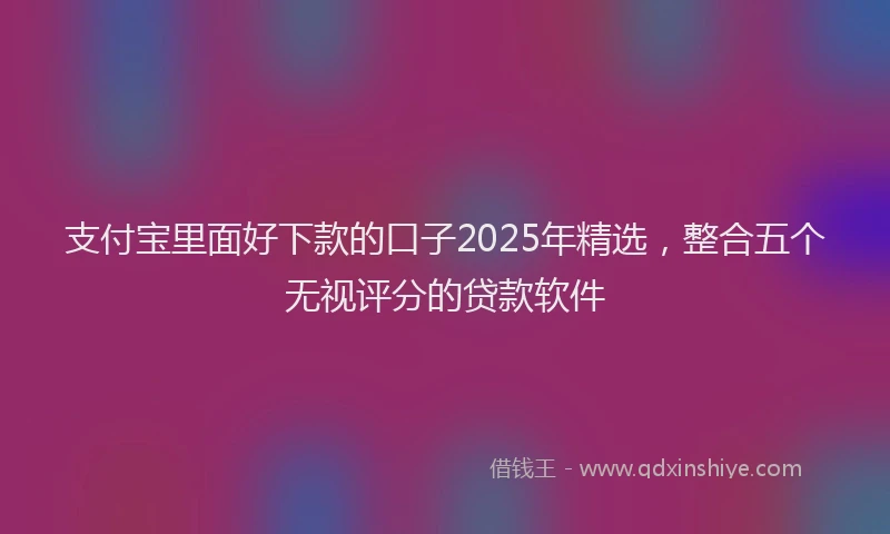 支付宝里面好下款的口子2025年精选，整合五个无视评分的贷款软件