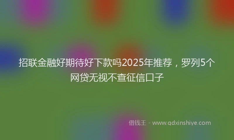 招联金融好期待好下款吗2025年推荐，罗列5个网贷无视不查征信口子