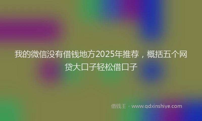 我的微信没有借钱地方2025年推荐，概括五个网贷大口子轻松借口子