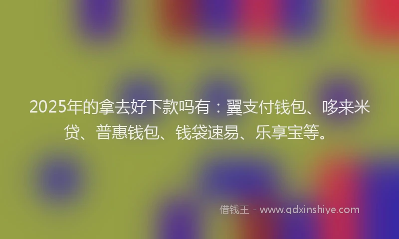 2025年的拿去好下款吗有：翼支付钱包、哆来米贷、普惠钱包、钱袋速易、乐享宝等。