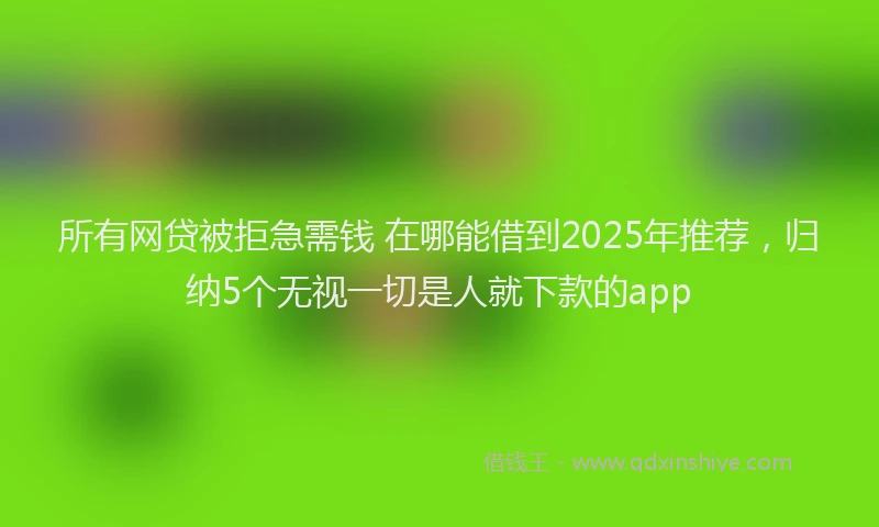所有网贷被拒急需钱 在哪能借到2025年推荐，归纳5个无视一切是人就下款的app
