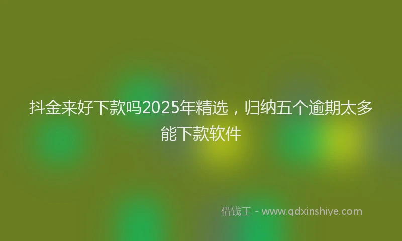 抖金来好下款吗2025年精选，归纳五个逾期太多能下款软件