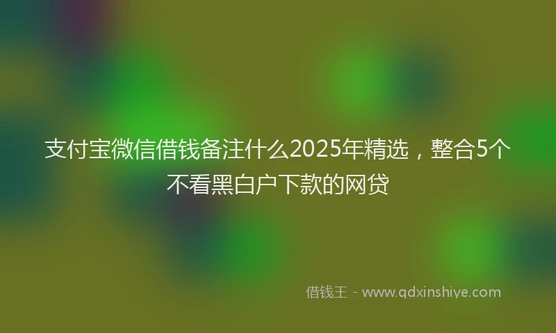 支付宝微信借钱备注什么2025年精选，整合5个不看黑白户下款的网贷