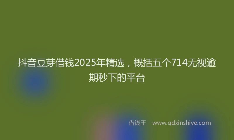 抖音豆芽借钱2025年精选，概括五个714无视逾期秒下的平台