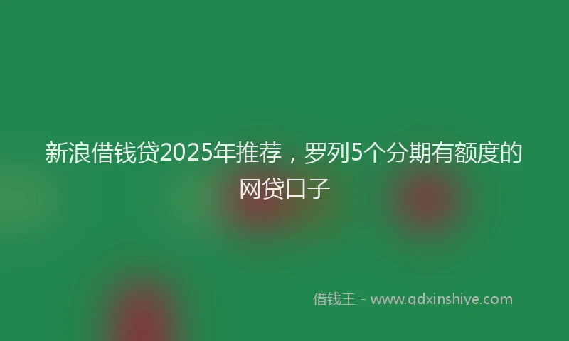 新浪借钱贷2025年推荐，罗列5个分期有额度的网贷口子