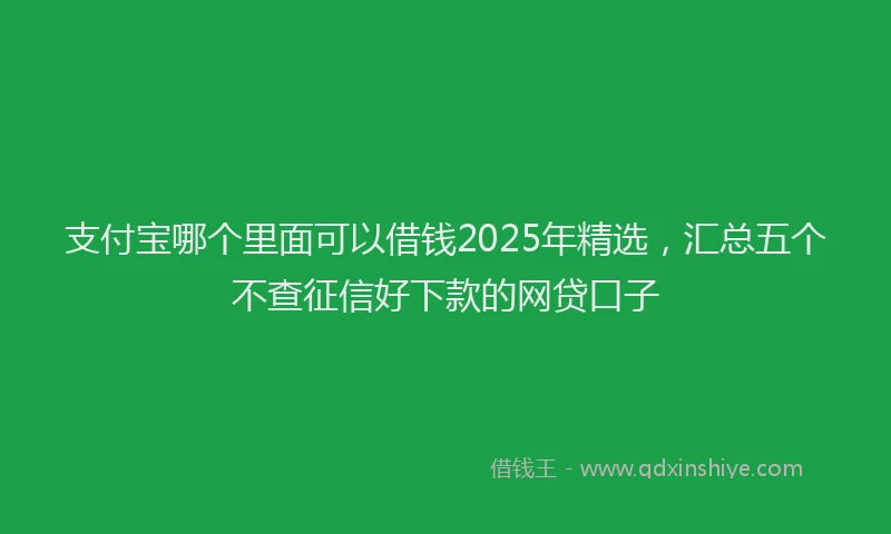 支付宝哪个里面可以借钱2025年精选，汇总五个不查征信好下款的网贷口子