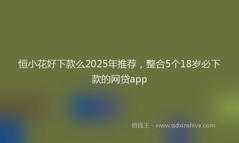 恒小花好下款么2025年推荐，整合5个18岁必下款的网贷app