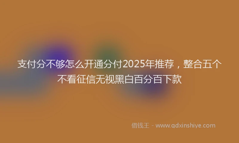 支付分不够怎么开通分付2025年推荐，整合五个不看征信无视黑白百分百下款