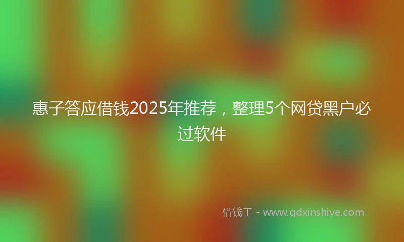 惠子答应借钱2025年推荐，整理5个网贷黑户必过软件