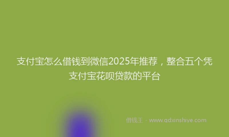 支付宝怎么借钱到微信2025年推荐，整合五个凭支付宝花呗贷款的平台