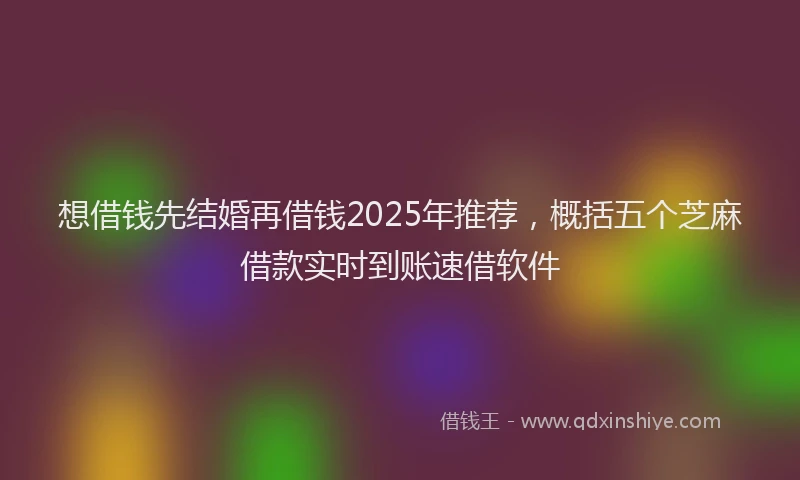 想借钱先结婚再借钱2025年推荐，概括五个芝麻借款实时到账速借软件