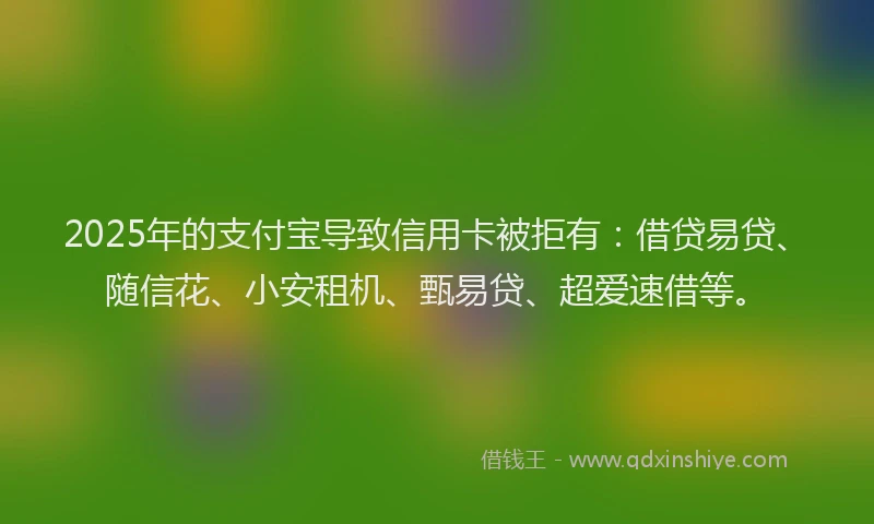 2025年的支付宝导致信用卡被拒有：借贷易贷、随信花、小安租机、甄易贷、超爱速借等。