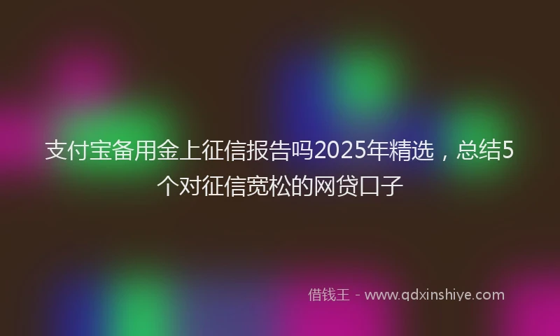 支付宝备用金上征信报告吗2025年精选，总结5个对征信宽松的网贷口子