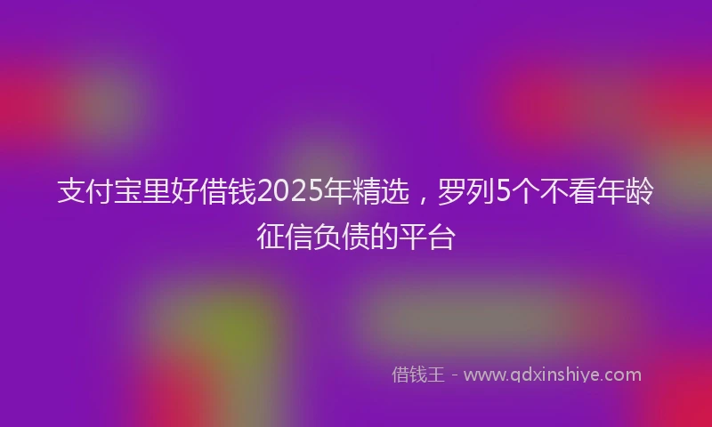 支付宝里好借钱2025年精选，罗列5个不看年龄征信负债的平台