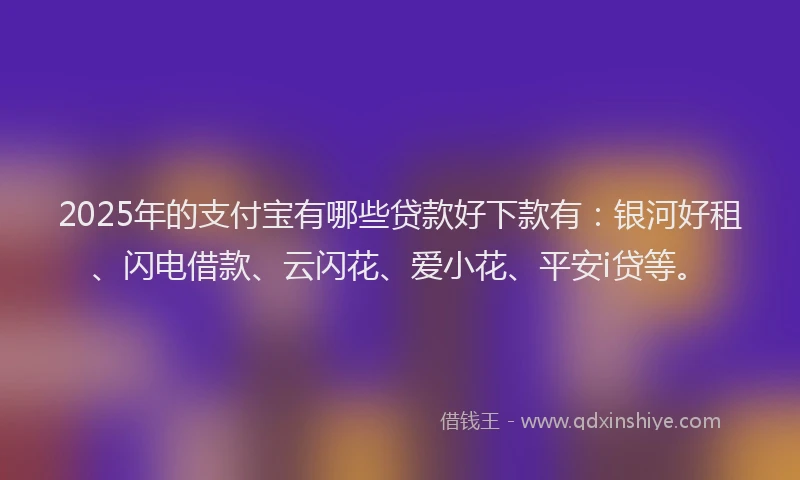 2025年的支付宝有哪些贷款好下款有：银河好租、闪电借款、云闪花、爱小花、平安i贷等。