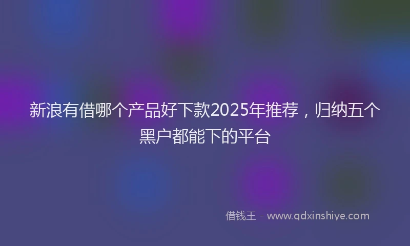 新浪有借哪个产品好下款2025年推荐，归纳五个黑户都能下的平台