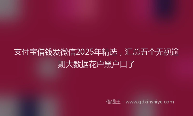 支付宝借钱发微信2025年精选，汇总五个无视逾期大数据花户黑户口子